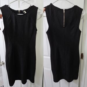 H&M Black Textured Mini Dress
